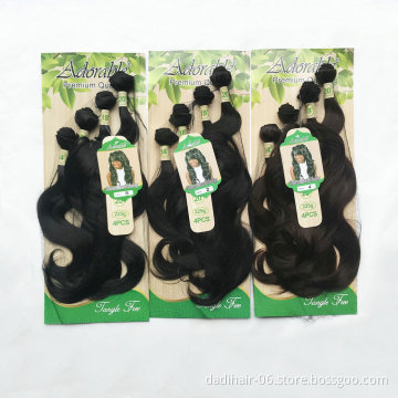 Wholesale Cheap Brazilian Body 4pcs Synthetic Hair wtih Closure 14" to 20" in a pack